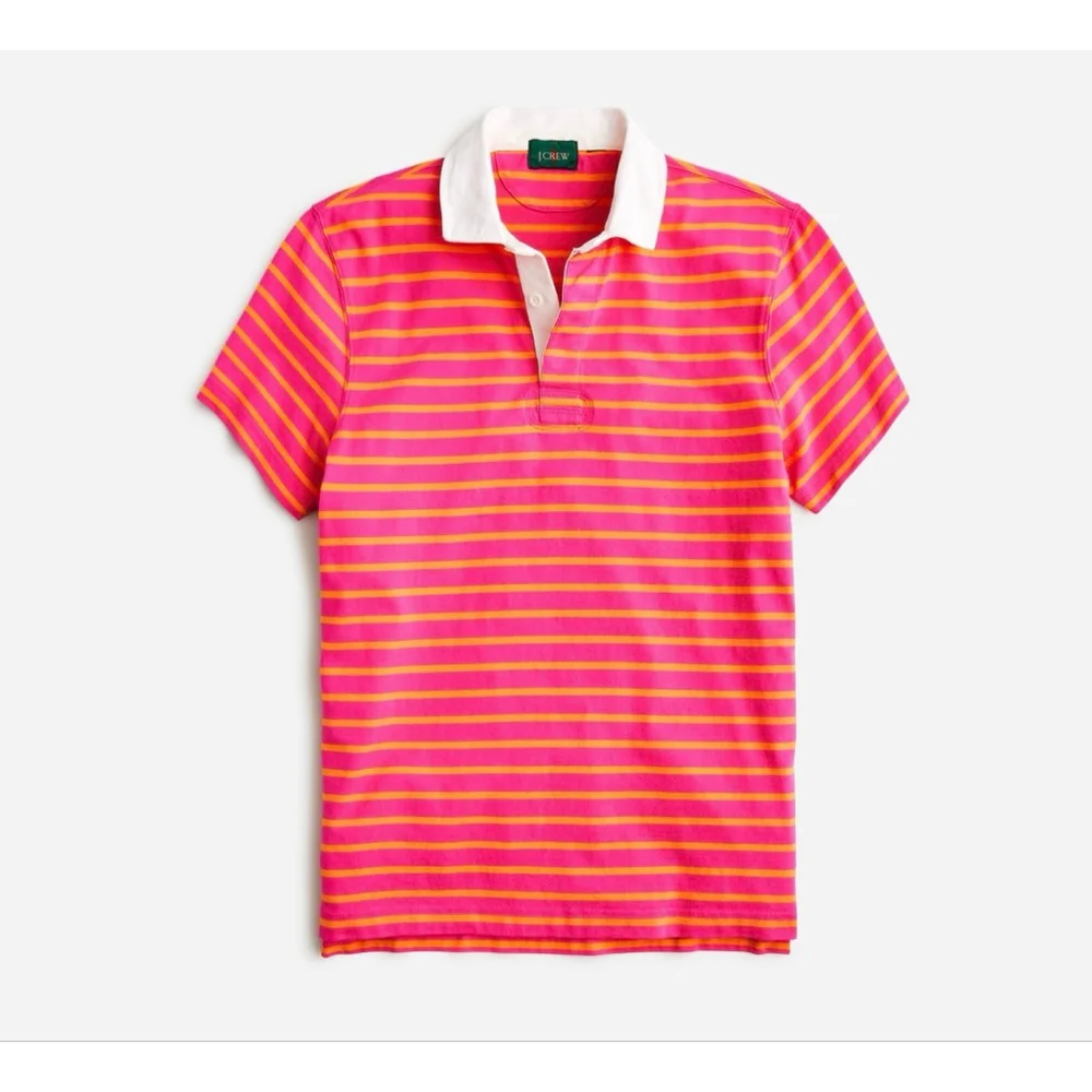 J. Crew short sleeve striped rugby shirt M